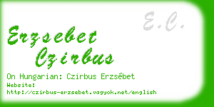 erzsebet czirbus business card